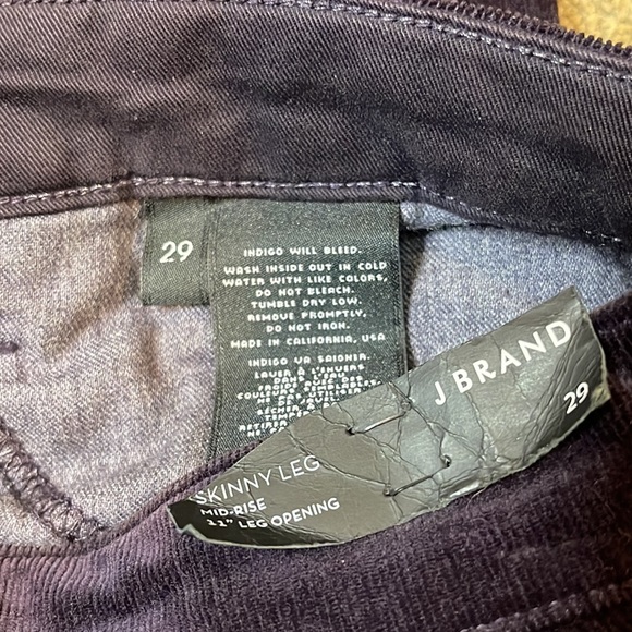 JBRAND MID-RISE CORDUROY SKINNY LEG PANTS **NWT** - Picture 11 of 12